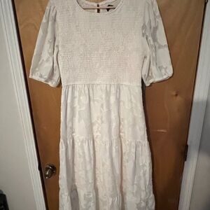 Chic Cream Long Sleeve Dress